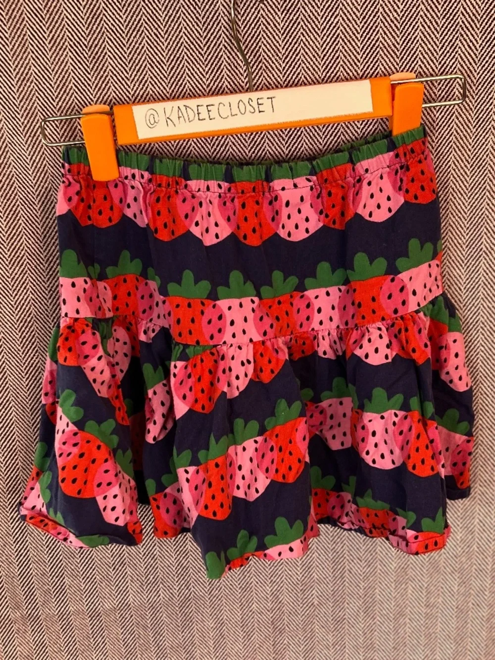 Hanna Andersson Strawberry 2 piece skirt and crop top